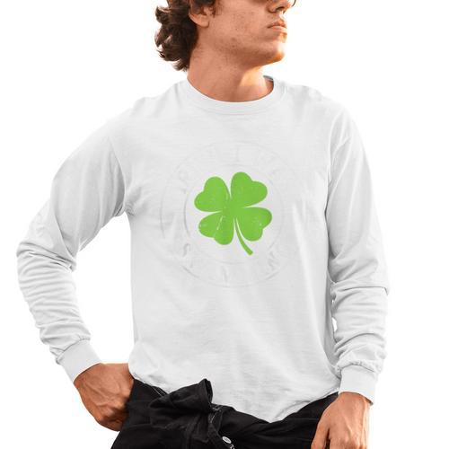 Irish I Was Swimming Shamrock St Patrick's Day Swimmer Men's Long Sleeve T-Shirt - SwimGear Co