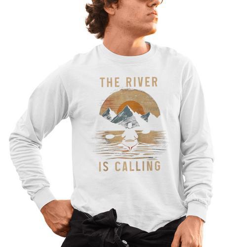Kayak Kayak Vintage Mountains Canoe Kayak Raglan Baseball Tee Men's Long Sleeve T-Shirt - Paddle Life