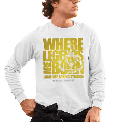 Muay Thai Lumpinee Boxing Stadium Where Legend Born Men's Long Sleeve T-Shirt - Nak Muay Co.