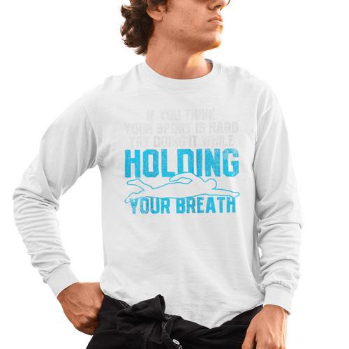 Swimming Swimmer Raglan Baseball Tee Men's Long Sleeve T-Shirt - SwimGear Co