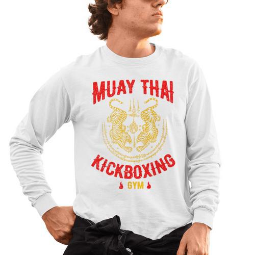 Tiger Muay Thai Kickboxing Gym MMA Training Men's Long Sleeve T-Shirt - Nak Muay Co.