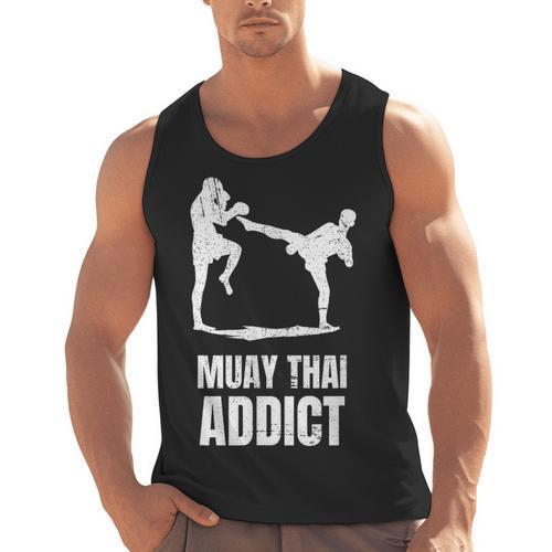 Addicted To Muay Thai Graphic Shirt Men Tank Top - Nak Muay Co.
