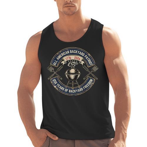 BBQ Dad 250 Years Backyard Freedom 1776 USA Patriot July 4th Men Tank Top - BBQ Dad Merch