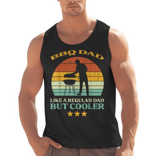 Bbq Dad Cooler Retro Barbecue Grill Fathers Day Daddy Papa Men Tank Top - BBQ Dad Merch