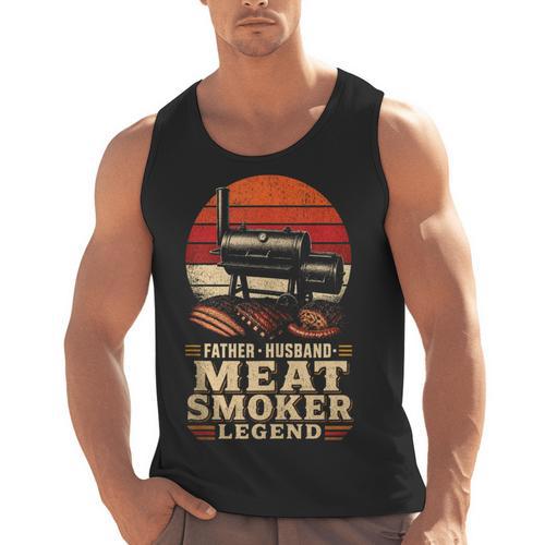BBQ Dad Father Husband Meat Smoker Legend Men Tank Top - BBQ Dad Merch