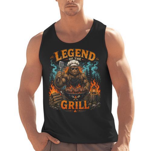 Bigfoot Legend Of The Grill BBQ Dad Father Day 2026 Men Tank Top - BBQ Dad Merch