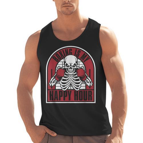 Boxing Is My Happy Hour Muay Thai Kickboxer Fan Boxing Men Tank Top - Nak Muay Co.