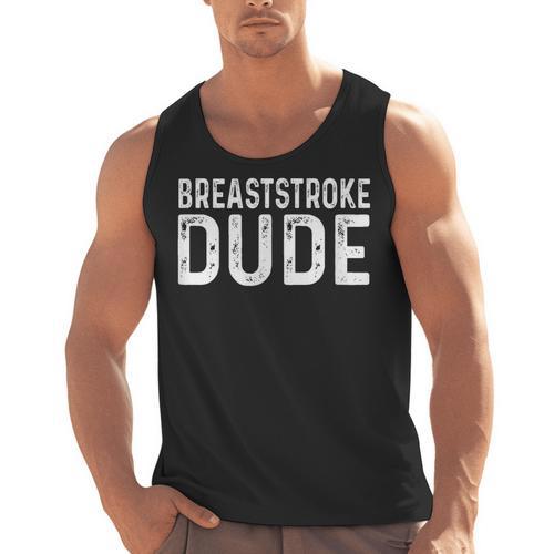 Breaststroke Swimming Dude Distressed Swim Swimmer Pool Men Tank Top - SwimGear Co
