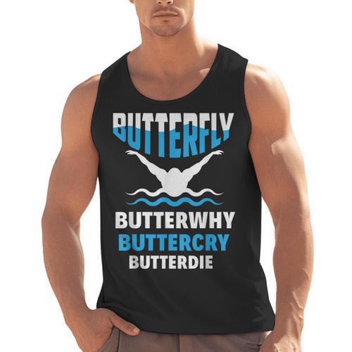 Butterfly Butterwhy Buttercry Swimming Swimmer Men Tank Top - SwimGear Co