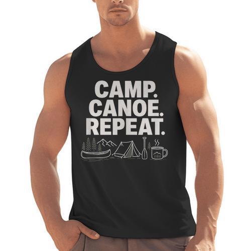 Camp Canoe Repeat Outdoor Adventure Men Tank Top - Paddle Life