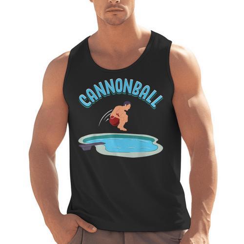 Cannonball Swimming Pool Fun Diving Diver Swimmer Cool Men Tank Top - SwimGear Co