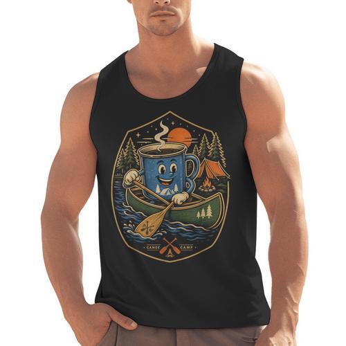 Canoe Camp Coffee Canoeing Paddle Men Tank Top - Paddle Life