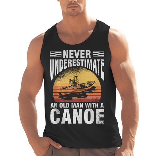Canoe Old Man Sleeveless Men Tank Top - Paddle Life