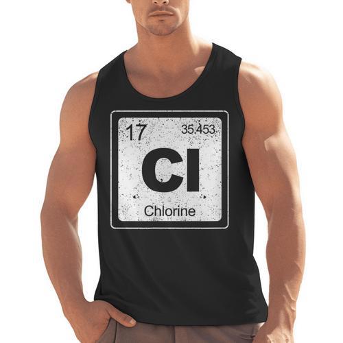 Chlorine Periodic Table Symbol Chemistry Swimming Dive Men Tank Top - SwimGear Co