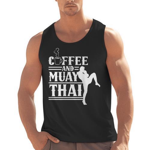 Coffee And Muay Thai Martial Arts Boxing Hobby Fighter Men Tank Top - Nak Muay Co.