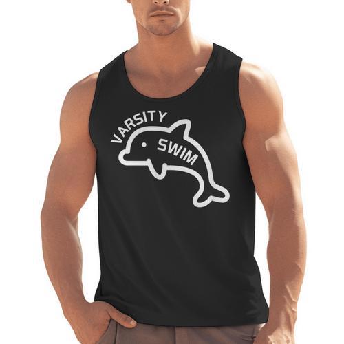 Dolphin Dolfin Varsity Swim Swim Team Swim Club Swimming Men Tank Top - SwimGear Co