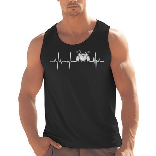 Drum Kit Cardiogram Drum Musician ECG Men Tank Top - Downbeat Supply