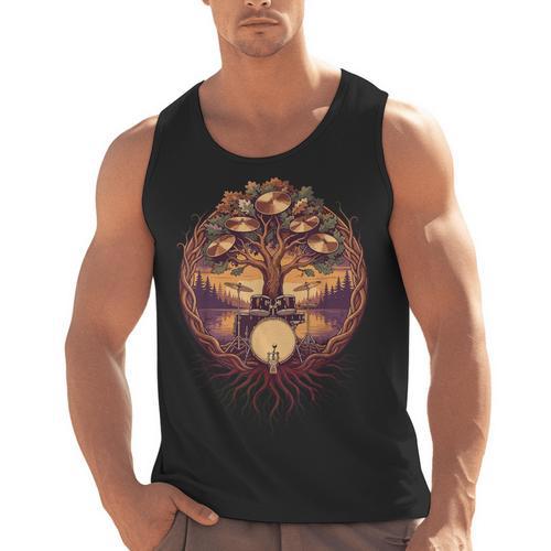 Drummer Drum Kit Musician Percussion Player Men Tank Top - Downbeat Supply
