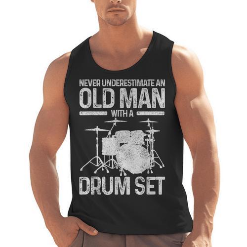 Drummer Drum Kit Vintage Drummer Men Tank Top - Downbeat Supply