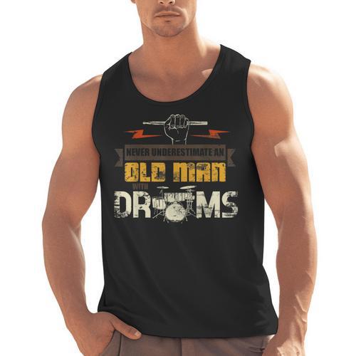 Drummer Drummer Pensioner Drum Kit Men Tank Top - Downbeat Supply