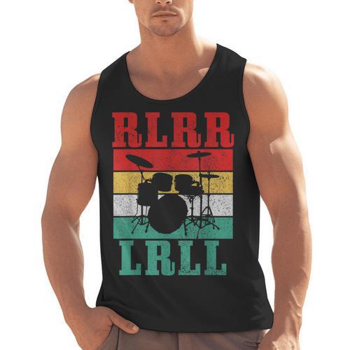 Drummer RLRR LRLL Vintage Drum Kit Men Tank Top - Downbeat Supply