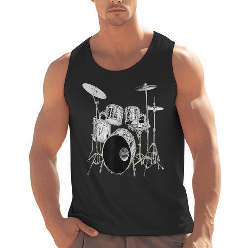Drums Drum Kit Music Men Tank Top - Downbeat Supply