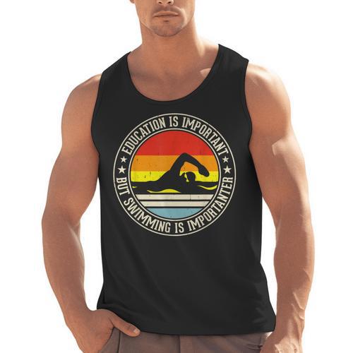 Education Is Important But Swimming Is Importanter Men Tank Top - SwimGear Co
