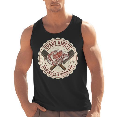 Every Ribeye Deserves A Good Rub BBQ Dad Grilling Men Tank Top - BBQ Dad Merch