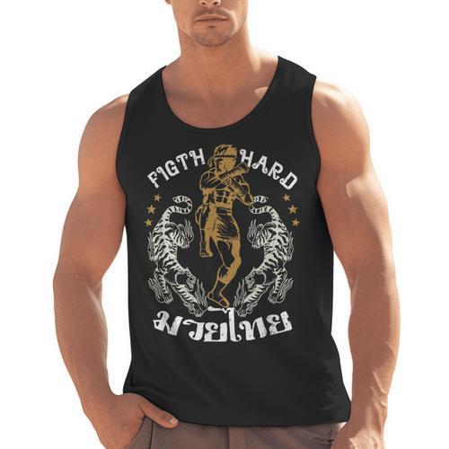 Fight Hard Traditional Fighter Muay Thai Men Tank Top - Nak Muay Co.