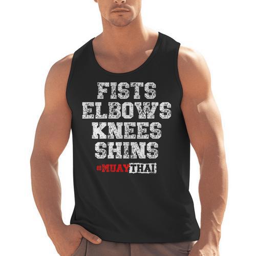 Fist Elbows Knees Shins Martial Arts Muay Thai Men Tank Top - Nak Muay Co.