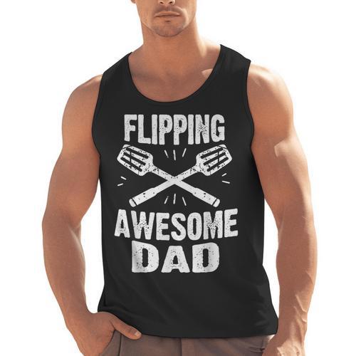 Flipping Awesome BBQ Dad Shirt Grilling Father's Day Men Tank Top - BBQ Dad Merch