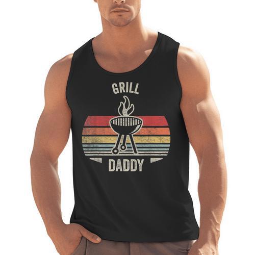 Grill Daddy BBQ Dad Retro Vintage Grilling Graphic Men Tank Top - BBQ Dad Merch