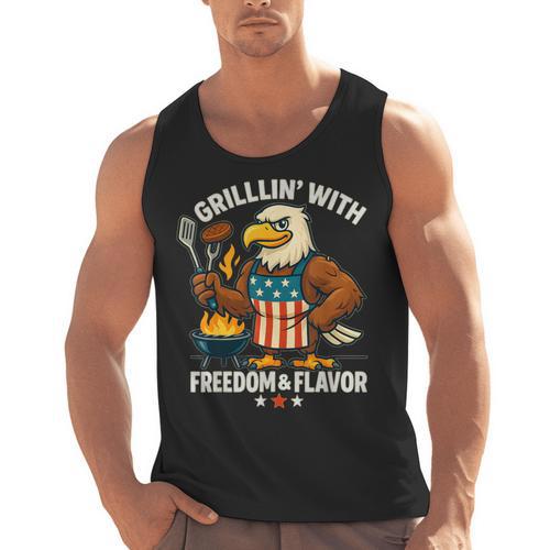 Grillin’ Eagle BBQ Dad 4th Of July Father’s Day Men Tank Top - BBQ Dad Merch