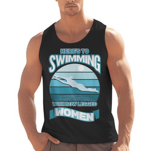 Here's To Swimming With Bow Legged Women Vintage Style Men Tank Top - SwimGear Co