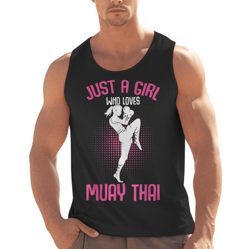 Just a Girl Who Loves Muay Thai Kids Girls Men Tank Top - Nak Muay Co.