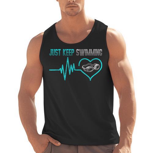 Just Keep Swimming For Swimmers Divers Diving Retro Men Tank Top - SwimGear Co