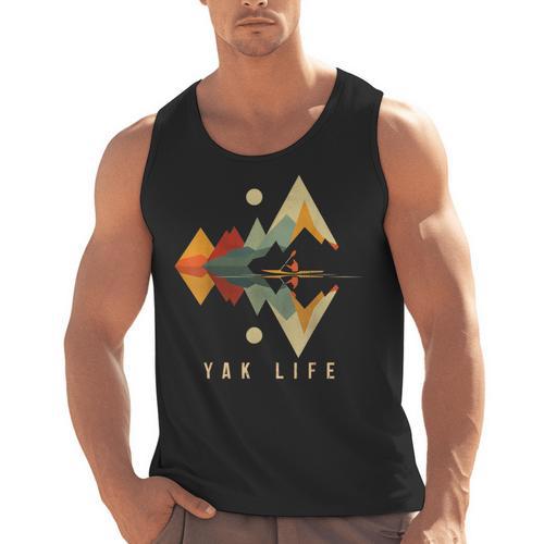 Kayak Vintage Retro Mountains Canoe Kayak Kayak Kayak Men Tank Top - Paddle Life