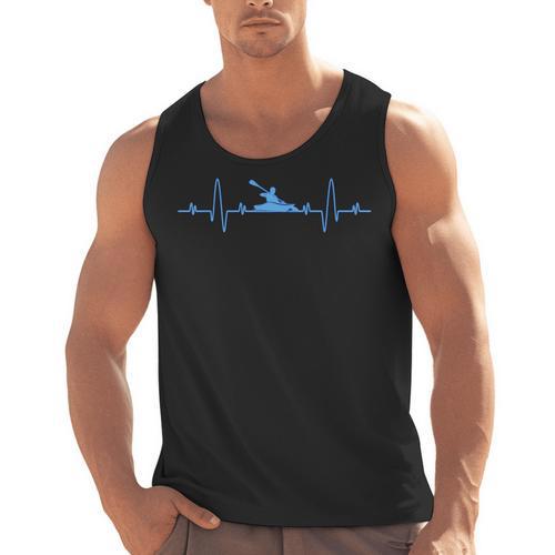 Kayaking Heartbeat Shirt Cool Canoe Boating Kayaks Men Tank Top - Paddle Life