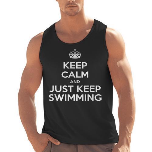Keep Calm & Just Keep Swimming Men Tank Top - SwimGear Co