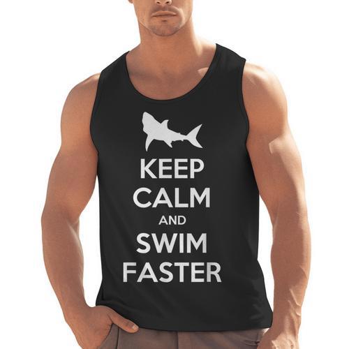 Keep Calm And Swim Faster Swimming T-Shirt Men Tank Top - SwimGear Co
