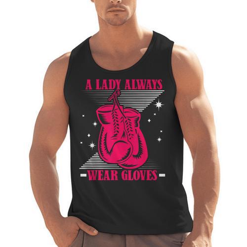 A Lady Always Wear Gloves Kickboxer Fan Muay Thai Boxing Men Tank Top - Nak Muay Co.