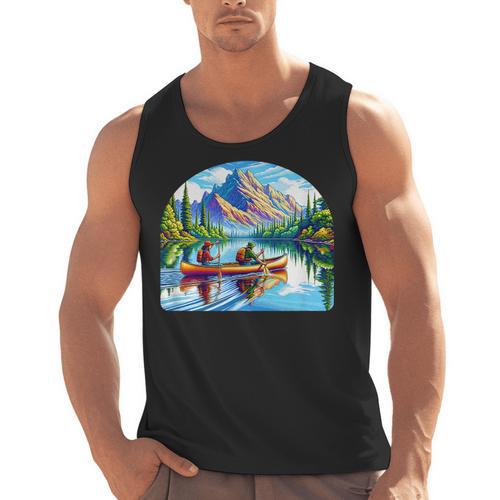 Lake Canoeing Canoe Men Tank Top - Paddle Life