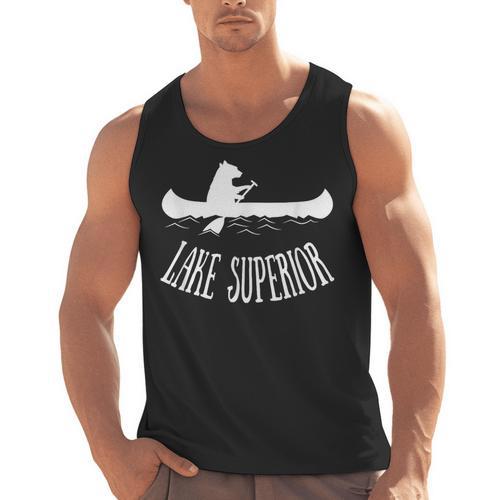 Lake Superior Bear Canoe Upper Peninsula For Yooper Men Tank Top - Paddle Life