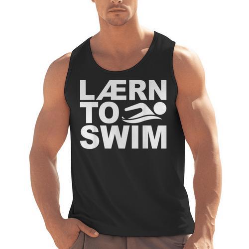 Learn To Swim Swimming Graphic Men Tank Top - SwimGear Co