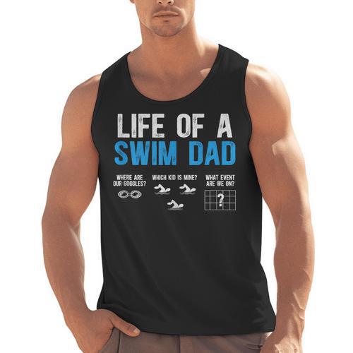 Life Of A Swim Dad Of A Swimmer Dad Swimming Father Men Tank Top - SwimGear Co