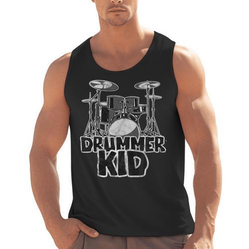 Little Drummer Awesome Drum Kit For Young Musicians Men Tank Top - Downbeat Supply