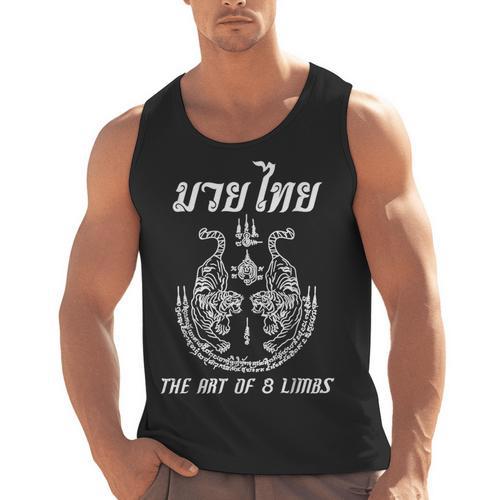 Muay Thai The Art Of 8 Limbs Martial Art Sak Yant Twin Tiger Men Tank Top - Nak Muay Co.