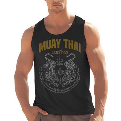 Muay Thai Art Twin Tigers Muay Thai Fighter MMA Martial Arts Men Tank Top - Nak Muay Co.