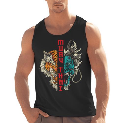 Muay Thai Thai Boxing Dragon Tiger Men Tank Top - Nak Muay Co.