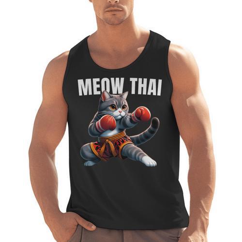 Muay Thai Cat Meow Thai Boxing Martial Art Kids Men Tank Top - Nak Muay Co.